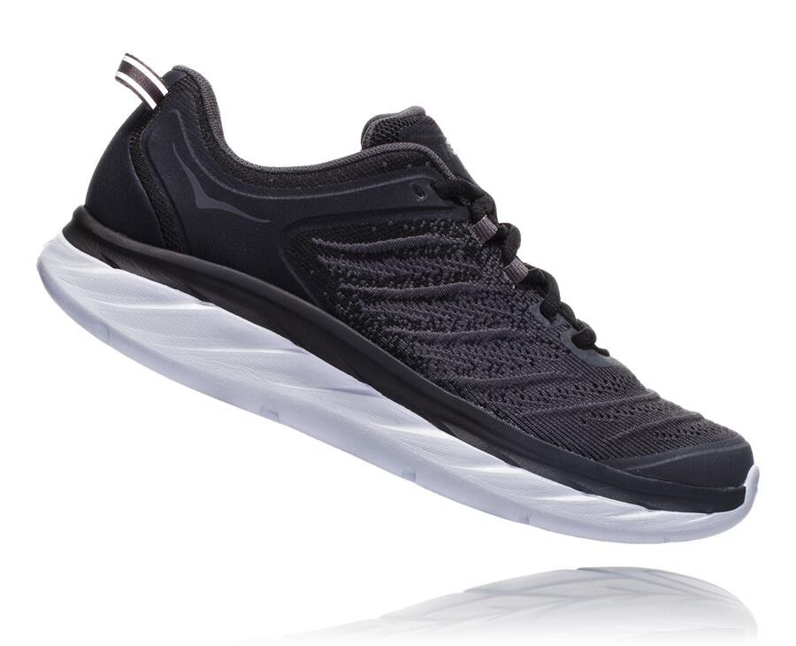 Hoka Australia One One Akasa - Womens Running Shoes Black/White - SCTEA-1824